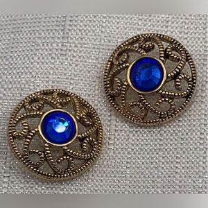 💗GOLD & BLUE - Matching Snap Button Charms - Ginger Snaps & Co. Set of 2